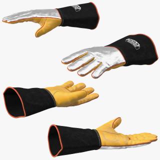 Lincoln Electric Reflective Heat Resistant Welding Gloves 3D