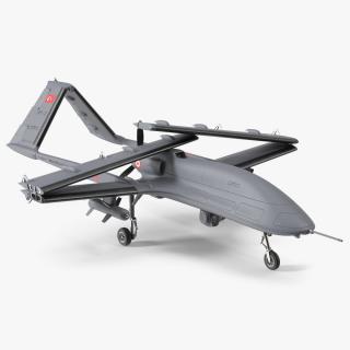 Bayraktar TB3 Drone with Wings Folded 3D