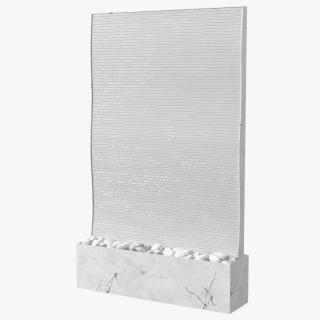 Designer Wall Waterfall White Marble with Water 3D