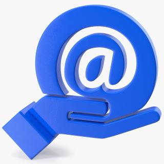 3D Email in Hand Icon model