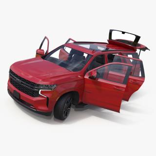 3D model Red SUV Chevrolet Tahoe 2024 Rigged