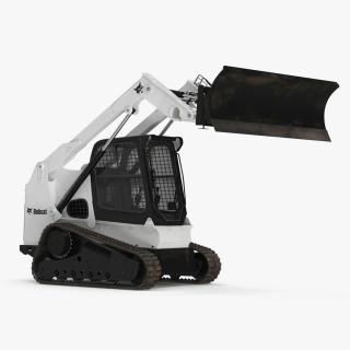 Tracked Skid Steer Bobcat With Dozer Blade Rigged 3D model