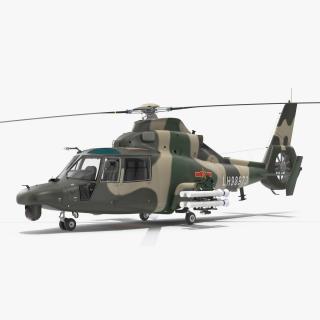 Military Harbin Z-9WZ with Missile 3D model