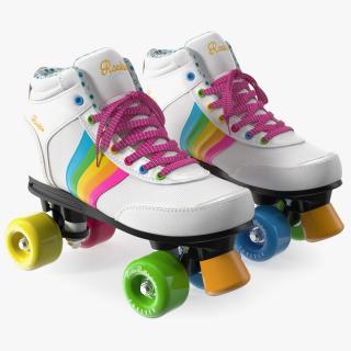 Quad Roller Skates White 3D model