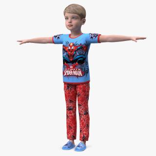 Child Boy Home Style T-Pose 3D