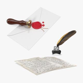 3D Antique Stationeries Collection