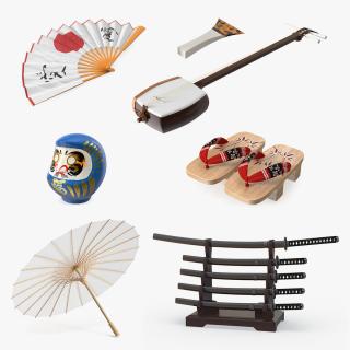 3D model Traditional Japanese Accessories Collection 4