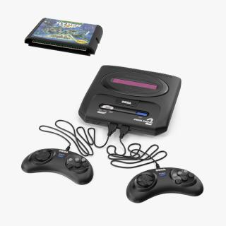 3D Game Console Sega with Cartridge Collection model