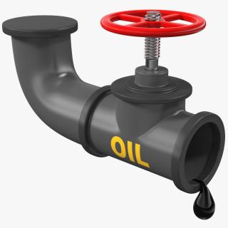 3D Stylized Oil Tube Valve model