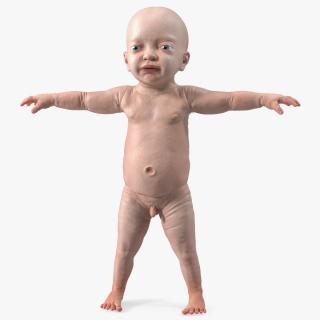 3D 8 Month Baby Boy T-Pose model