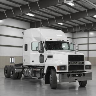 Mack Pinnacle 2025 Truck White Rigged 3D