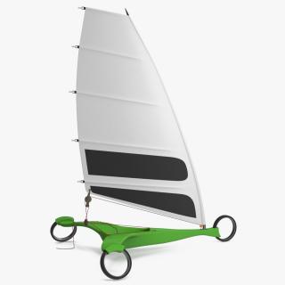 Futuristic Land Sand Yacht Green Rigged 3D model