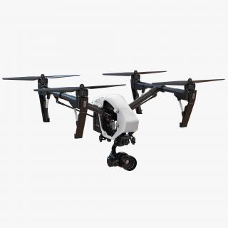 3D model DJI Inspire 1 Pro Drone with 4K Camera Rigged