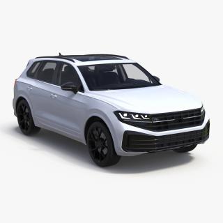 3D Electric SUV White Lights On model