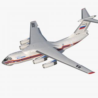 Ilyushin Il-76 Emergency Russian Air Force Rigged 3D model