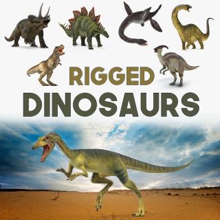 Rigged Dinosaurs 3D Models Collection 2 3D model