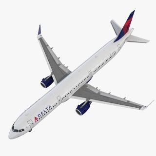 3D model Airbus A321 Delta Airlines with Interior