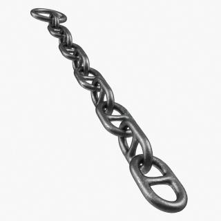 3D Rusty Ship Anchor Chain model