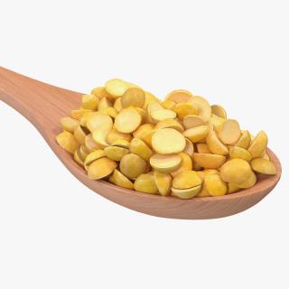 3D Split Mung Bean in Wooden Spoon