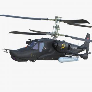 Kamov Ka-52 or Alligator Russian Attack Helicopter Rigged 3D