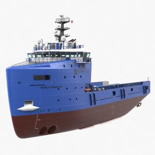 3D Platform Supply Vessel with Cargo model