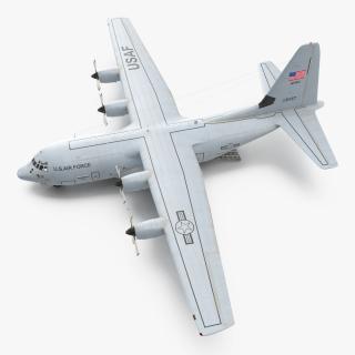 3D Lockheed C 130 Hercules US Military Transport with 20 ft Container