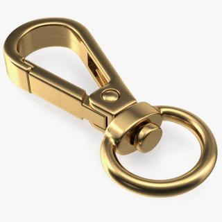 Push Gate Snap Hook Gold 3D model