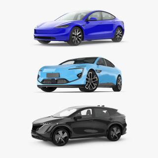 Generic Electric Cars Collection 3D