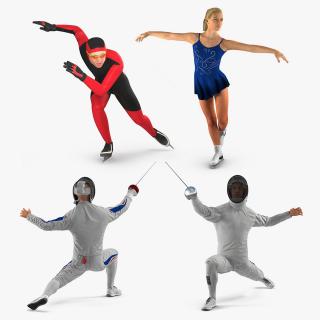 Rigged Olympic Athletes Collection 3D model