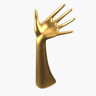 Ring Stand Hand Shaped Golden 3D model