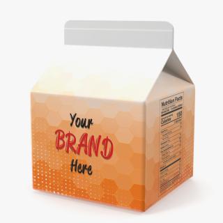 3D Gable Top Carton Package Mockup Orange model