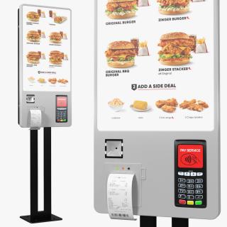 Fast Food Self Ordering Kiosk 3D model