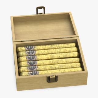 3D model Box of Leira Long Cannabis Cigar in Foil