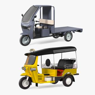 Three Wheeler Rickshaws Collection 3D model