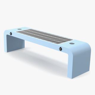 3D Street Solar Bench Blue model