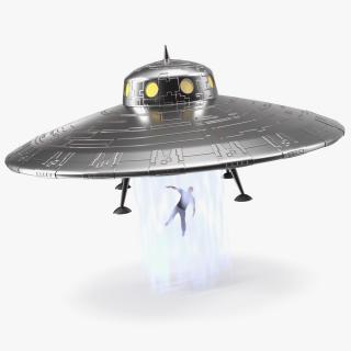 UFO Retro Ship Kidnaps 3D