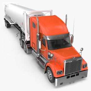 Freightliner Truck with Gas Tank Rigged 3D model