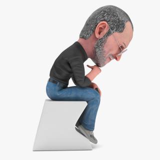 3D model Steve Jobs Action Figure Thinker Pose for 3D Print