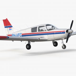 Piper PA-28 Cherokee Rigged 3D