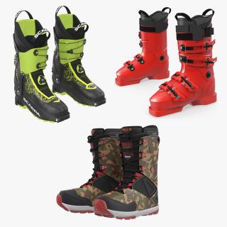 Ski and Snowboarding Boots 3D Models Collection 2 3D model