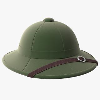 French Pith Helmet Green 3D model