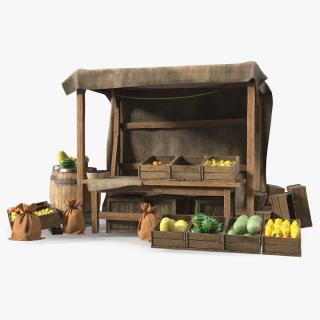 3D Medieval Market Stall