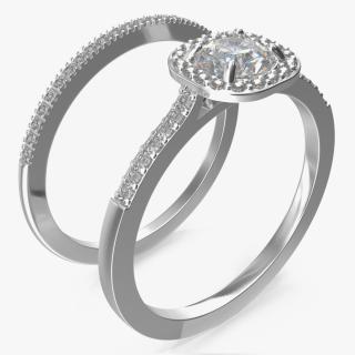 Engagement Rings Silver Color 3D model