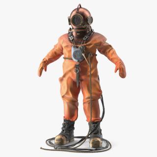 3D Old Rusty Diving Suit