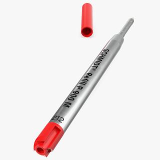 Red Ballpoint Pen Refill 3D model