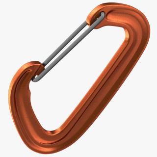 3D Carabiner Closed Orange model