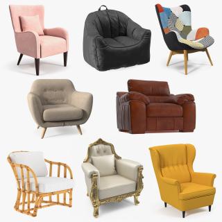 Armchairs Collection 6 3D