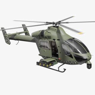 3D MD 969 Twin Attack Helicopter Rigged