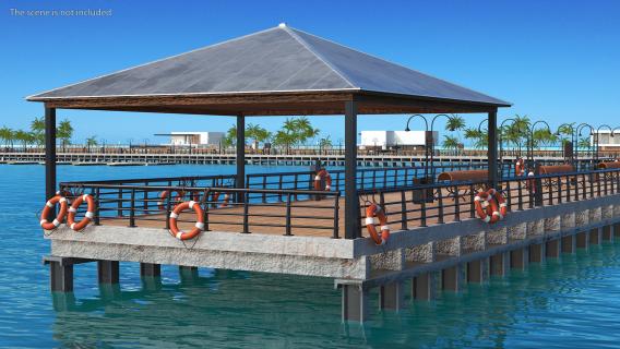 3D Walking Beach Pier model