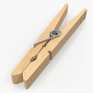 Wooden Clothespin 3D
